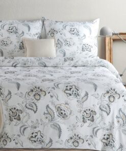 Biała pościel w folkowy wzór – Pościel bawełniana Satyna