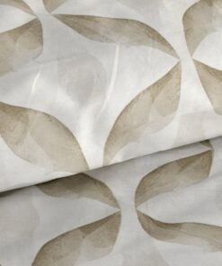 Alternative view of Pościel bawełniana Satynowa miękka Polska w kolorze biało beżowym we wzór geometryczny