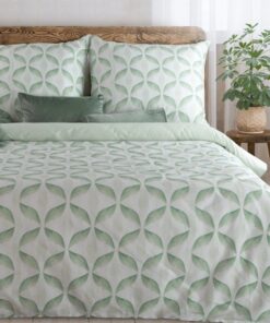 Pościel bawełniana Satynowa miękka Polska w kolorze biało miętowym