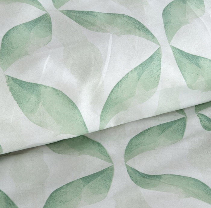 Pościel bawełniana Satynowa miękka Polska w kolorze biało miętowym - obrazek 2