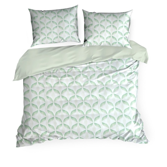 Pościel bawełniana Satynowa miękka Polska w kolorze biało miętowym - obrazek 3