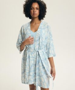 Cienki Szlafrok damski Henderson jasny błękitny