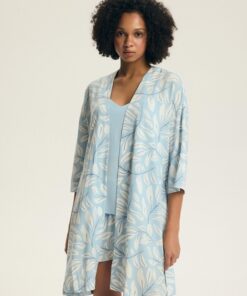 Alternative view of Cienki Szlafrok damski Henderson jasny błękitny