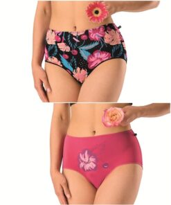 Bambusowe Figi damskie Key majtki pakiet 2 szt. Maxi wiśnia czarny