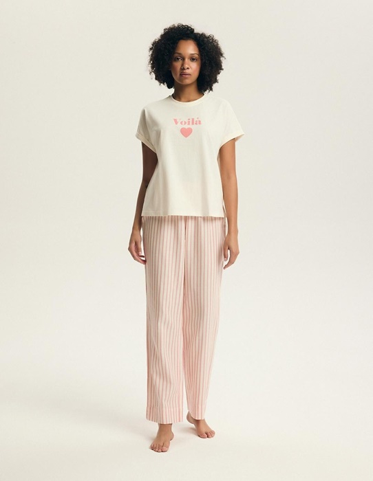 Piżama damska Henderson długie spodnie krótki rękaw różowa - obrazek 6