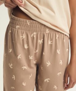 Alternative view of Piżama damska Henderson krótki rękaw spodnie 3/4 ecru beżowy