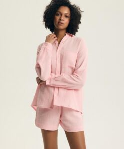 Piżama damska Henderson krótkie spodnie Muślinowa jasny róż