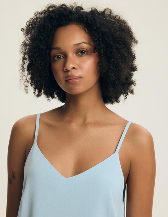 Piżama damska Henderson krótkie spodnie cienkie ramiączka błękit - obrazek 6