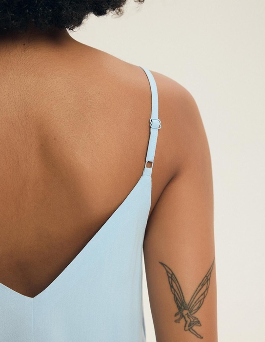 Piżama damska Henderson krótkie spodnie cienkie ramiączka błękit - obrazek 4