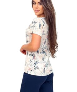 Alternative view of Piękna Piżama damska Donna krótki rękaw krótkie spodnie ecru granat