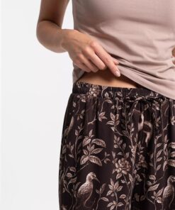 Alternative view of Piżama damska Moraj na ramiączkach długie luźne spodnie kawa