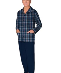 Alternative view of Piżama męska Martel 403 Antoni długi rękaw rozpinana granat krata