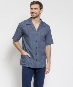 Piżama męska Taro krótki rękaw i długie spodnie Rozpinana koszula