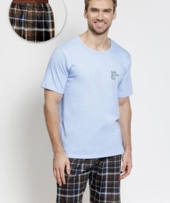 Alternative view of Piżama męska Taro krótki rękaw i krótkie spodnie Bawełna niebieska