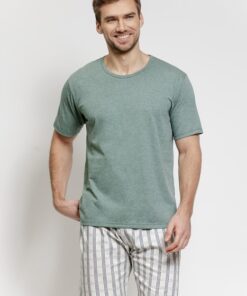 Alternative view of Piżama męska Taro krótki rękaw i krótkie spodnie zielony melanż