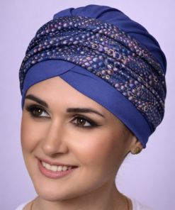 Alternative view of Turban Ela niebieski + wzór w plamki