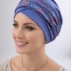 Turban Ela niebieski + wzór w plamki