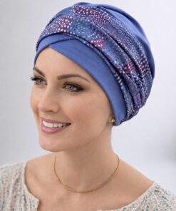 Turban Ela niebieski + wzór w plamki