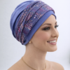 Turban Ela niebieski + wzór w plamki