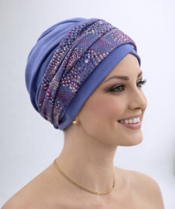Turban Ela niebieski + wzór w plamki