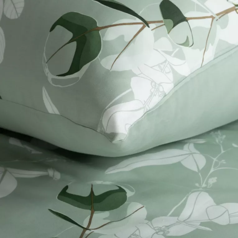 Zielona pościel w listki ze 100% bawełny miękkiej Satynowej Polska Pościel - obrazek 3