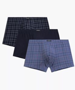 Alternative view of Bokserki Atlantic pakiet 3 sztuki bawełniane granat denim