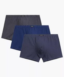 Bokserki Atlantic pakiet 3 sztuki bawełniane granat niebieski