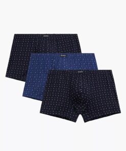 Alternative view of Bokserki Atlantic pakiet 3 sztuki bawełniane niebieski granat wzór