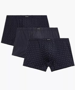 Bokserki Atlantic pakiet 3 sztuki bawełniane granatowe