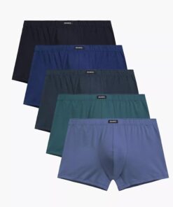 Bokserki Atlantic pakiet 5 sztuk bawełniane denim granat