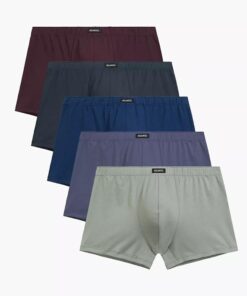 Bokserki Atlantic pakiet 5 sztuk bawełna granat zielony burgund