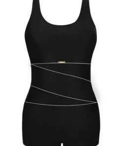 Alternative view of Jednoczęściowy Kostium kąpielowy Sportowy z szortami czarny