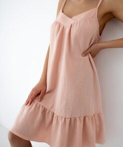 Alternative view of Koszula nocna Sensis cienkie ramiączka łososiowa Muślinowa