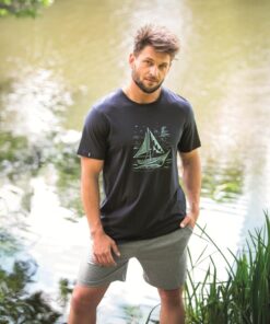 Piżama męska Key Bawełniana krótkie spodenki granat szary