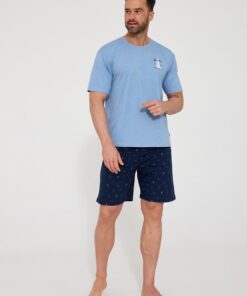 Alternative view of Piżama męska Cornette z krótkimi spodniami niebieska