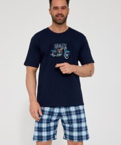 Alternative view of Piżama męska Cornette bawełniana krótkie spodnie Harley granatowa