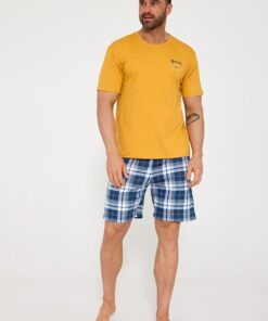 Alternative view of Piżama męska Cornette bawełniana krótkie spodnie miodowa