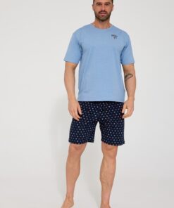 Alternative view of Piżama męska Cornette krótki rękaw i krótkie spodnie niebieska
