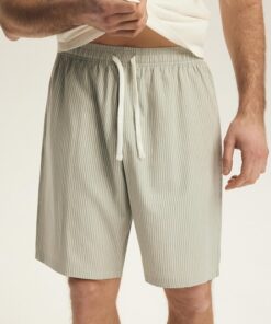 Alternative view of Piżama męska Henderson krótkie spodnie Bawełniana ecru beż