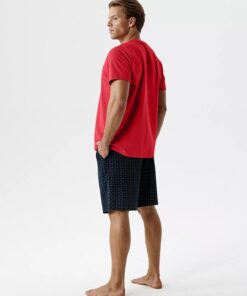 Alternative view of Piżama męska Atlantic krótkie spodenki bawełna czerwień granat