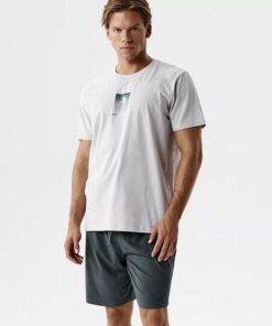 Piżama męska Atlantic krótkie spodnie bawełna blada lawenda grafit