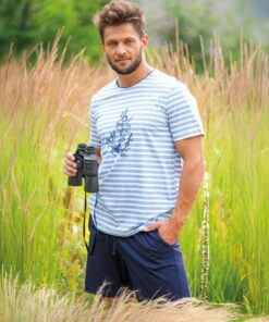 Alternative view of Piżama męska Key Bawełna krótkie spodenki niebieska kotwica