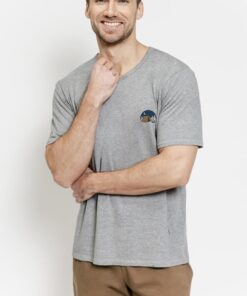 Alternative view of Piżama męska Taro krótki rękaw i krótkie spodnie szaro beżowa