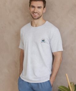 Alternative view of Piżama męska Taro krótki rękaw i krótkie spodnie szaro niebieska