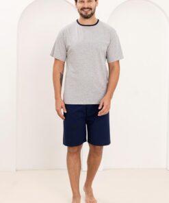 Alternative view of Piżama męska Regina bawełniana krótkie spodenki szara