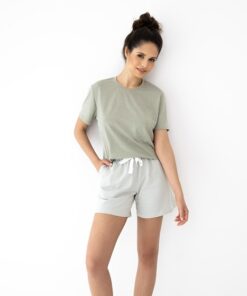 Alternative view of Piżama damska Sensis krótkie spodenki krótki rękaw jasny khaki