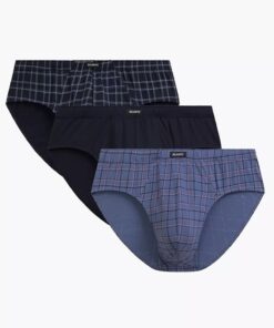 Alternative view of Slipy męskie Atlantic majtki zestaw 3 sztuki granat niebieski kratka