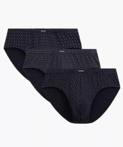 Slipy męskie Atlantic majtki zestaw 3 sztuki bawełniane granatowe