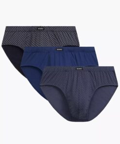 Slipy męskie Atlantic majtki zestaw 3 sztuki granatowo niebieskie