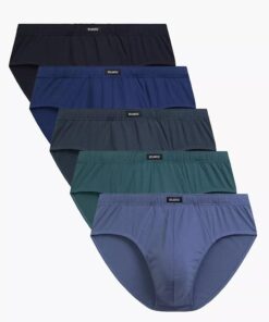Slipy męskie Atlantic denim granat Zestaw 5 sztuk majtek
